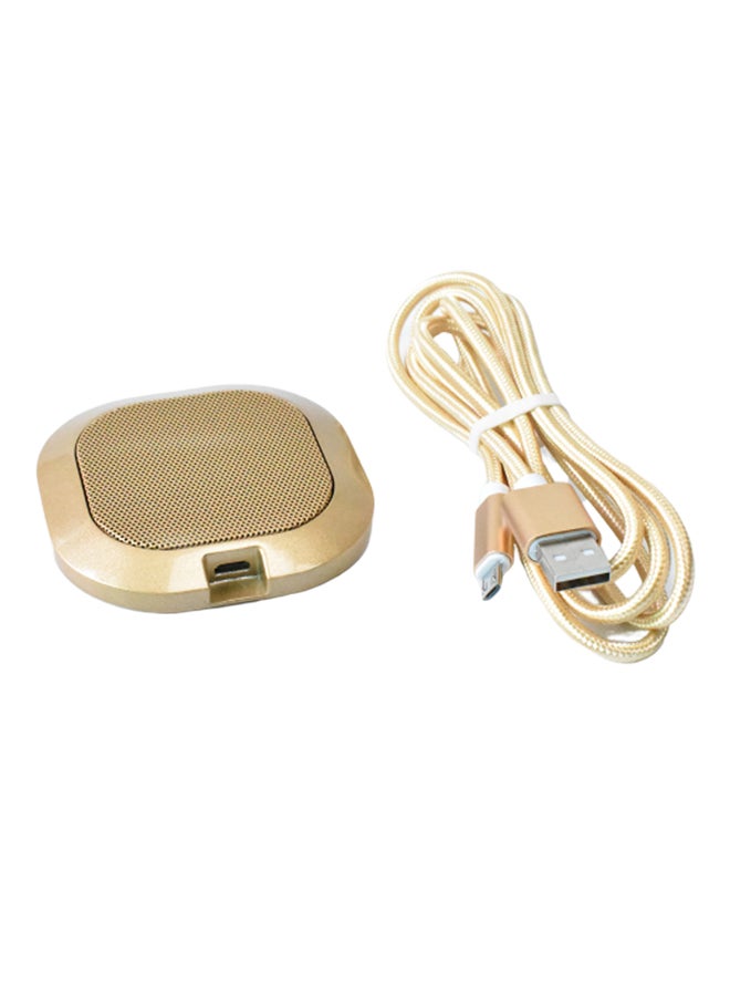 Generic Mini Portable USB 360 ​​Degree Omnidirectional Microphone V6487 Gold  - Image 1