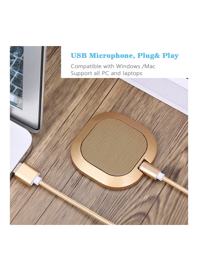 Generic Mini Portable USB 360 ​​Degree Omnidirectional Microphone V6487 Gold  - Image 2