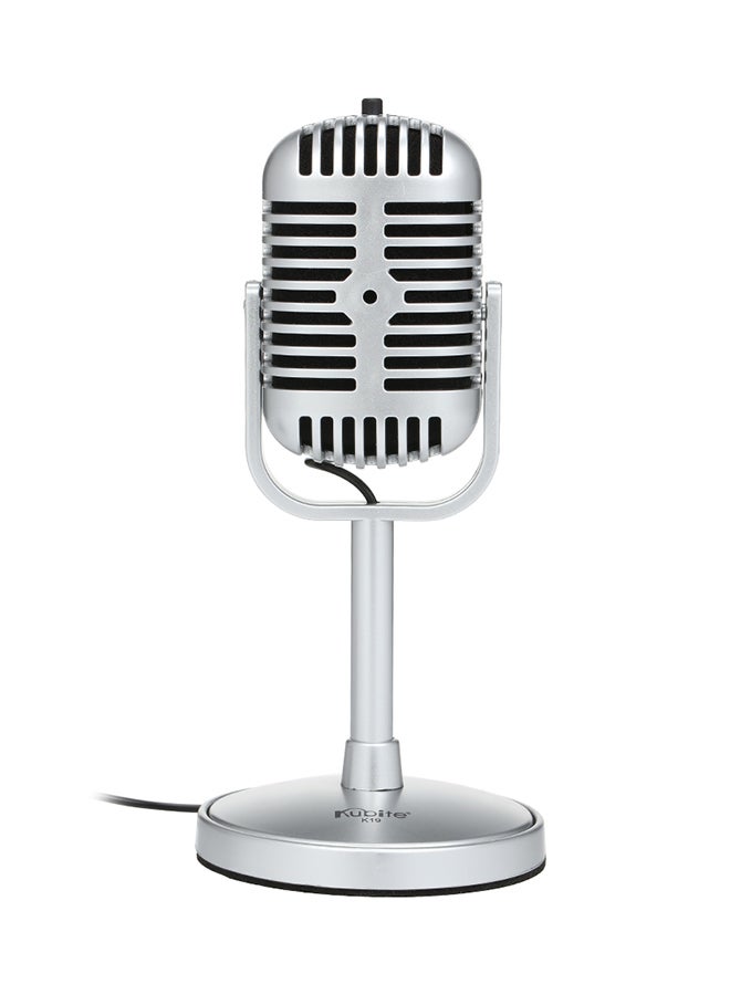 Kubite Classic Karaoke Wired Microphone V6444 Silver - Image 1