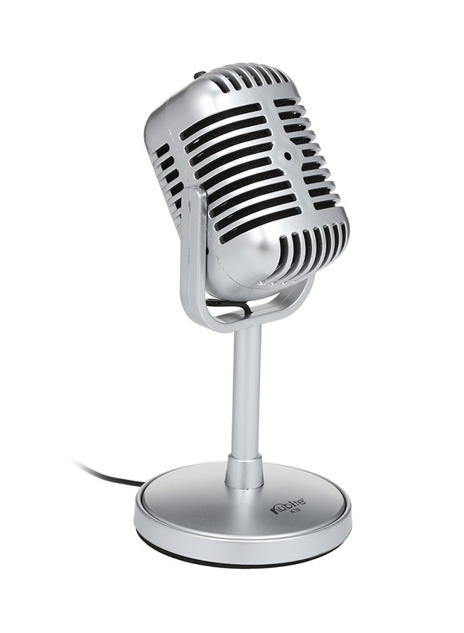 Kubite Classic Karaoke Wired Microphone V6444 Silver - Image 2
