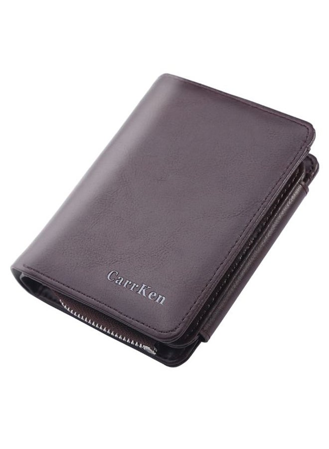CarrKen Fashionable Retro Style 2-Fold Wallet Brown  - Image 1