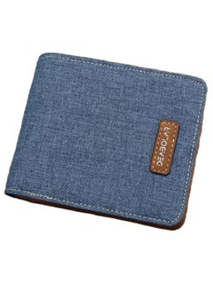Deabolar Fashionable Brief Design Casual Bi-Fold Wallet Blue  - Image 1