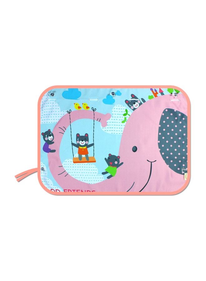 Pink Elephant Printed Window Sun Shade Cover - Image 1
