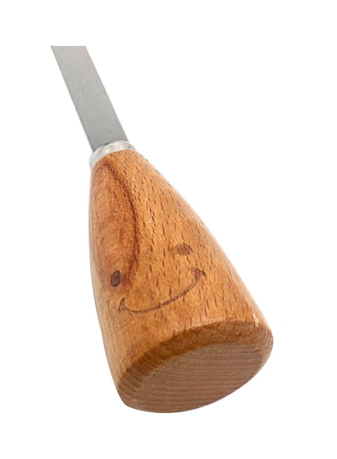 Cc - Stainless Steel Spoon With Wooden Handle Beige/Silver 0.5kg - Image 1