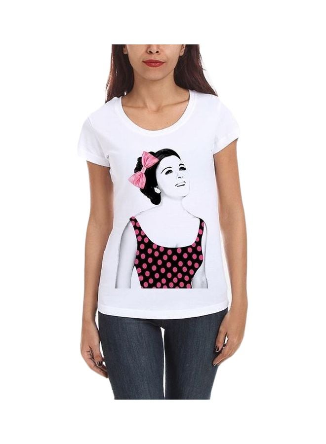 T Shirt Factory Soad Hosny Printed T-shirt White/Black/Pink  - Image 1