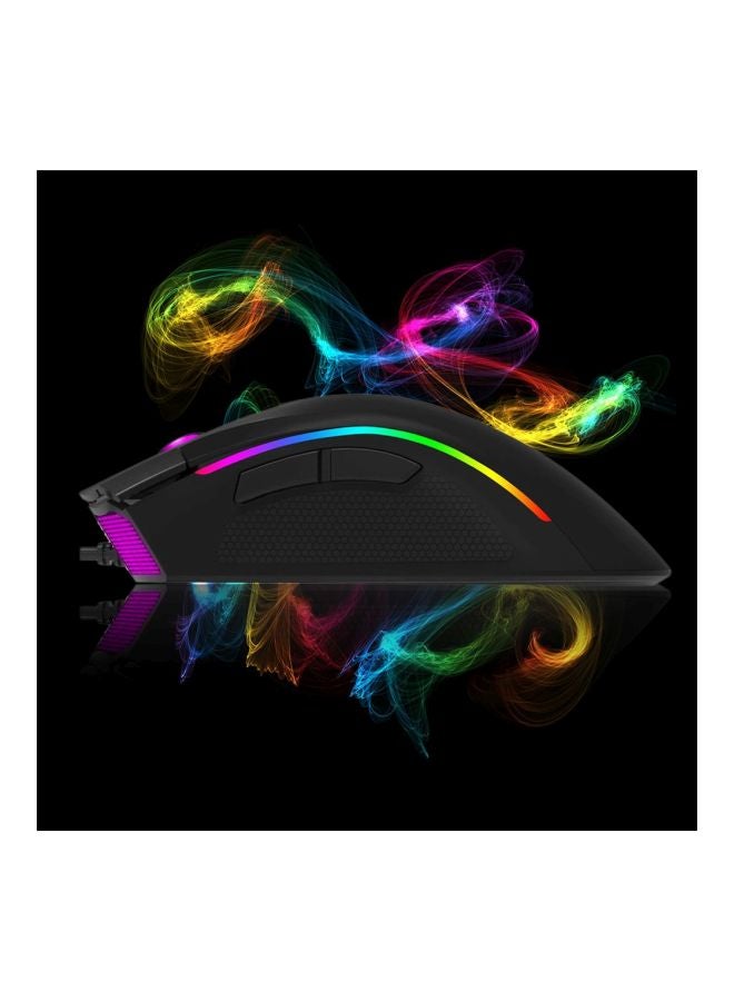 DELUX Luminous Shining Wired Mouse Black/Purple/Yellow - Image 2