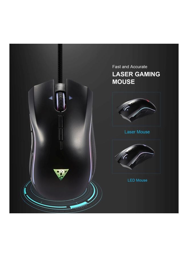 Unisex133 Wired Optical Gaming Mouse Black - Image 2