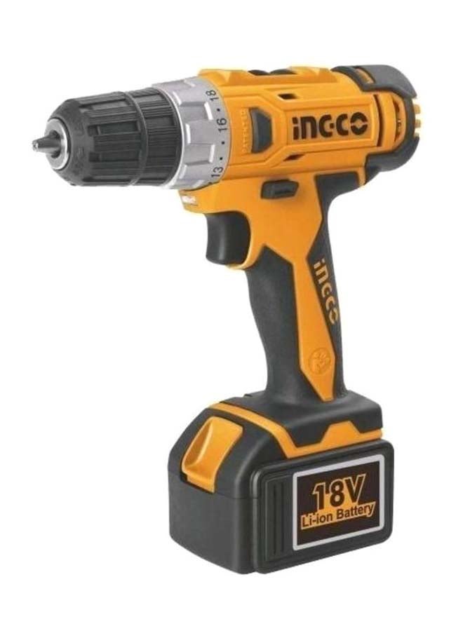 INGCO LI-ION Cordless Drill With Battery And Bag Set Yellow/Black