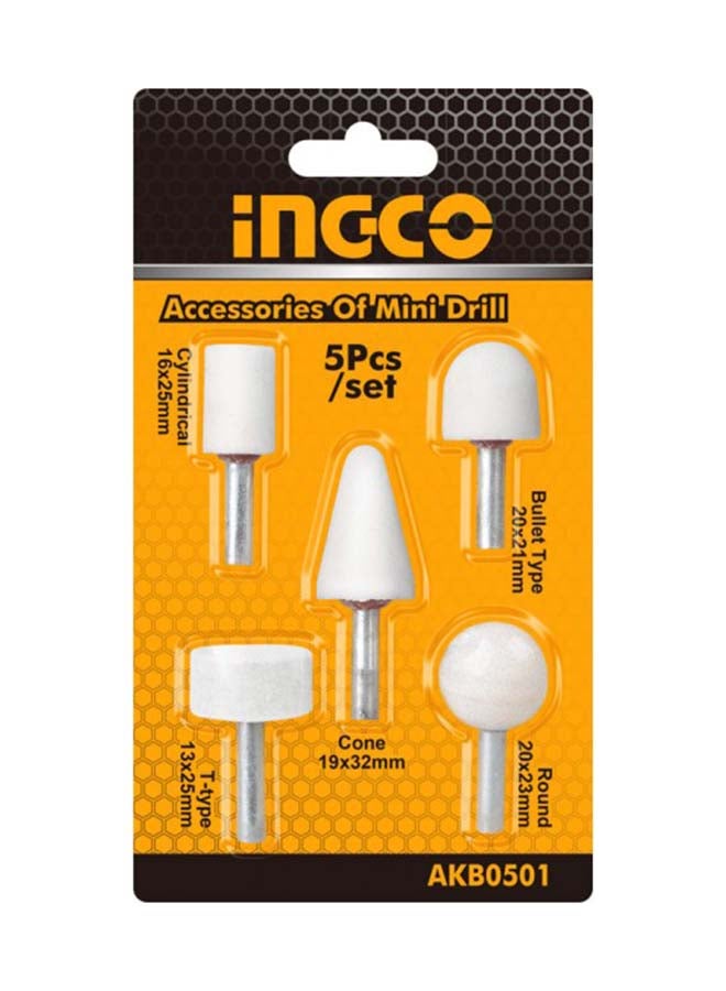 INGCO Set Of 5 Bistriques For Die Grinder White/Silver 16*25, 20*21, 20*32,24*10,20*20 