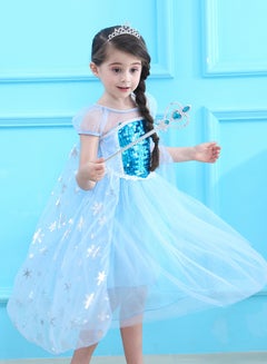 Generic Frozen Princess Sequinsed Dress Blue  - Image 3