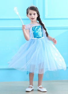 Generic Frozen Princess Sequinsed Dress Blue  - Image 4