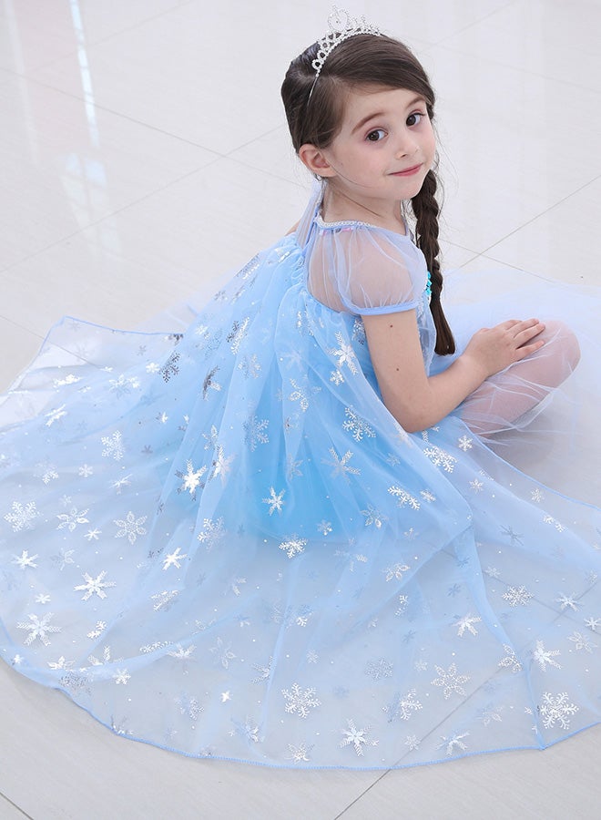Frozen Princess Sequinsed Dress Blue  - Image 5