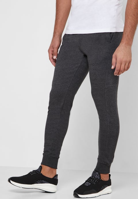 Textured Cuffed Sweatpants Grey