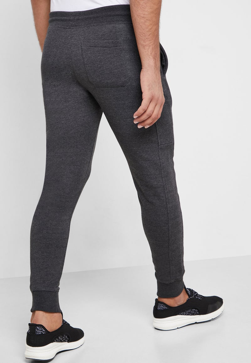 Textured Cuffed Sweatpants Grey