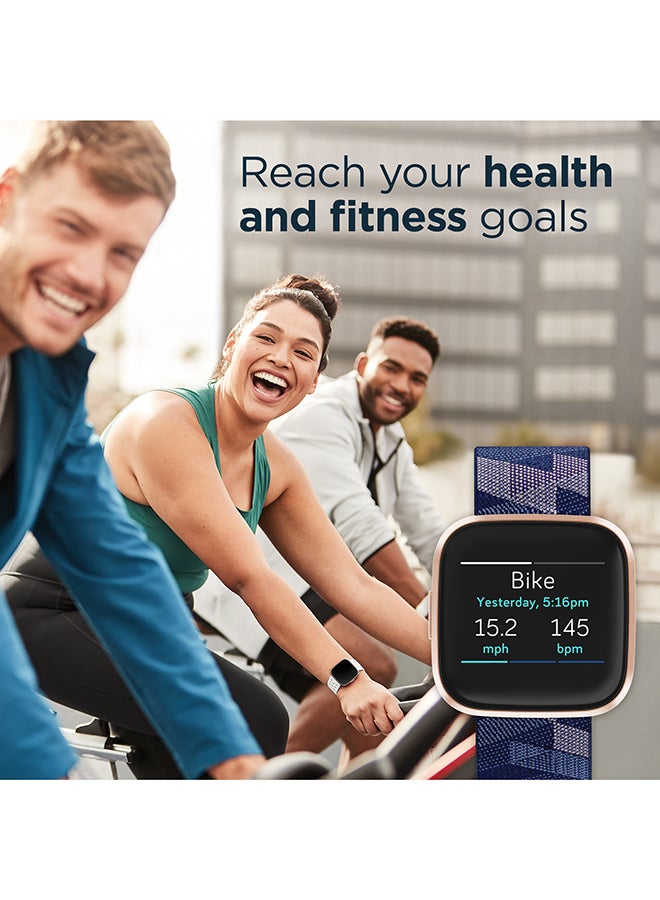 Fitbit - Versa 2 Special Edition (NFC) Smartwatch Navy/Pink Aluminum - Image 1