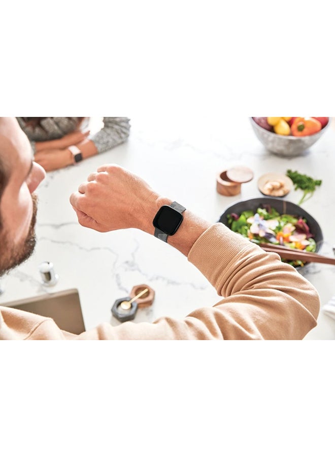 Fitbit - Versa 2 Special Edition (NFC) Smartwatch Smoke Woven/Mist Grey Aluminum - Image 1