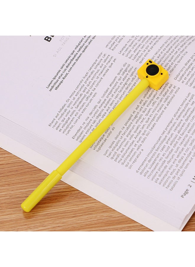 2-Piece Cartoon Camera Shape Creative Cute Gel Pen Set Yellow