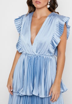 True Decadence Plunge Tiered Dress Blue  - Image 3