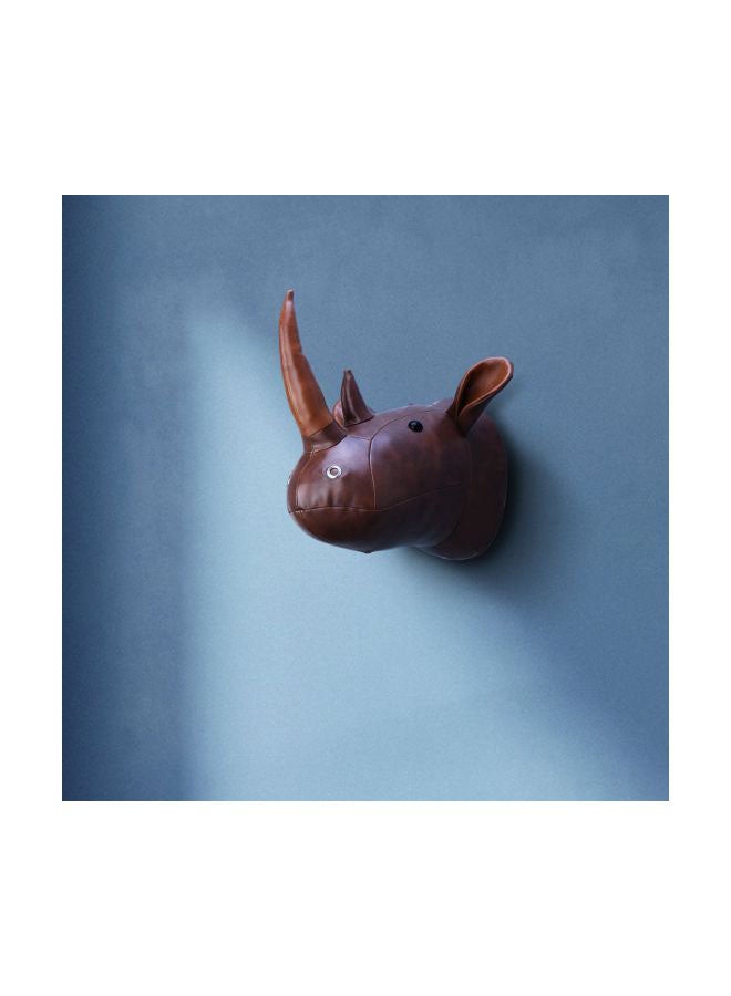 TOOARTS Decorative Rhino Head Wall Hanging Brown 11x11.4x12.6inch - Image 3
