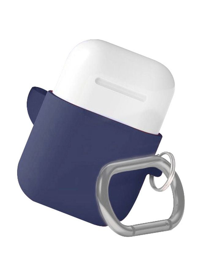 MARGOUN Protective AirPods Case With Carabiner Hook Blue/White - Image 1