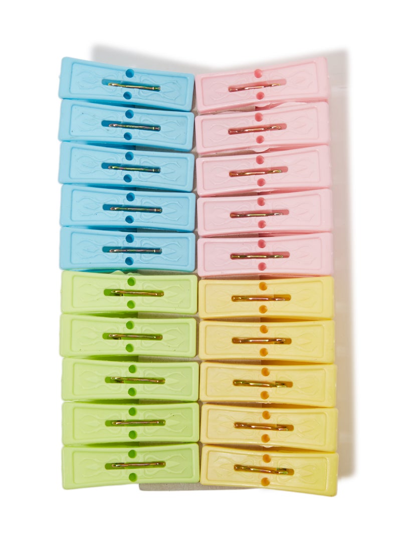 20-Piece Cloth Drying Clips Set Multicolour 6centimeter - Image 2