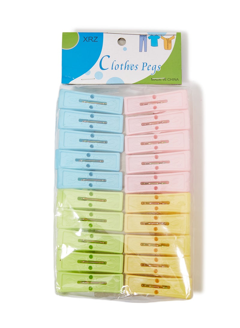 20-Piece Cloth Drying Clips Set Multicolour 6centimeter - Image 3