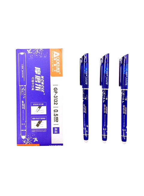 12-Piece Erasable Ballpoint Pen Set Blue