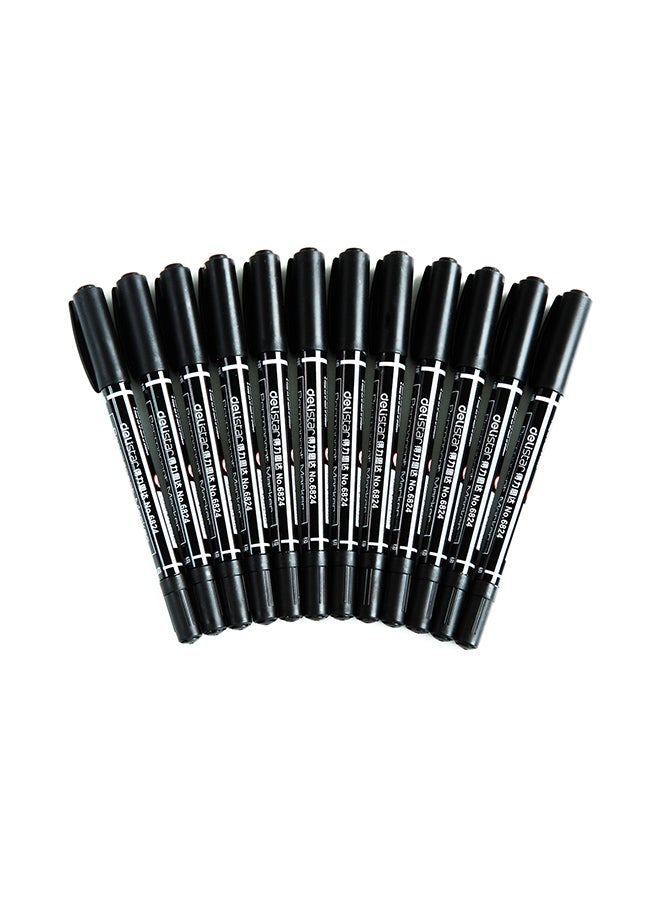 12-Piece Marker Pen Set Black