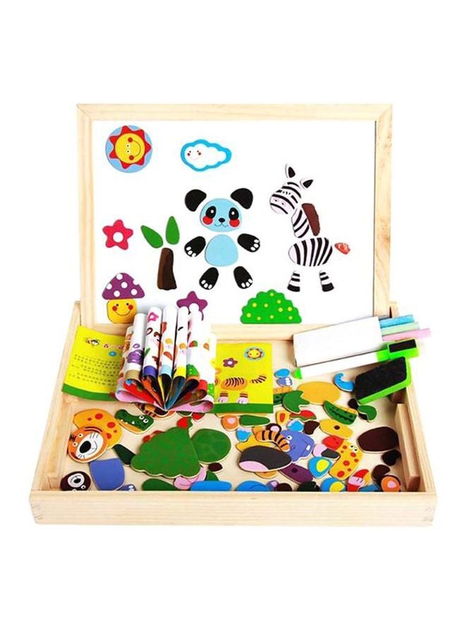 علبة الأشكال المغناطيسية مع سبورة بيضاء وسبورة سوداء - Image 1