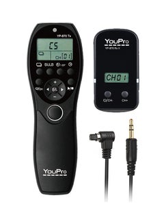 YP-870 N3 2.4G Wireless Remote Control LCD Timer Shutter Release Transmitter Receiver 32 Channels For Canon DSLR Cameras Black