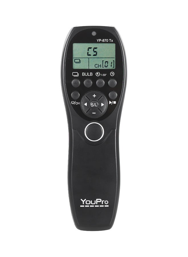 YouPro - YP-870 N3 2.4G Wireless Remote Control LCD Timer Shutter Release Transmitter Receiver 32 Channels For Canon DSLR Cameras Black - Image 1
