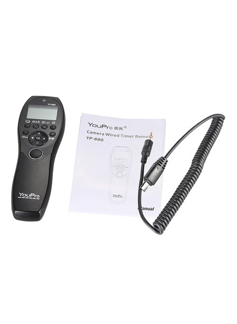 YP-880 S2 Wired Remote Control LCD Timer Display Shutter Release For Sony DSLR Cameras Black