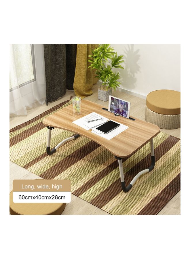 W-leg Type Foldable Lap Desk With Non-slip Mat And Card Slot Brown/White/Black - Image 2
