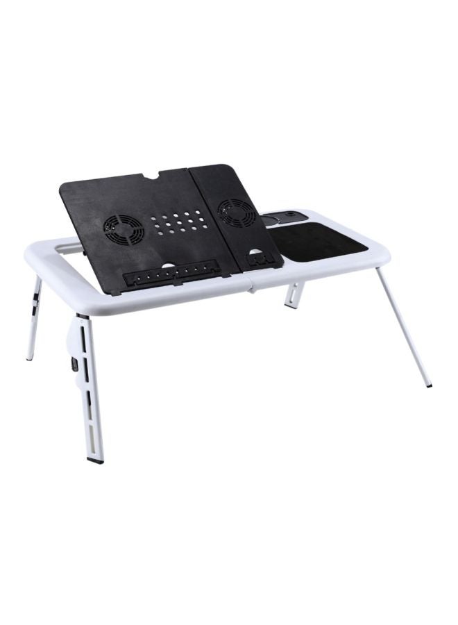 Adjustable Laptop Desk With Cooling Fan White/Black