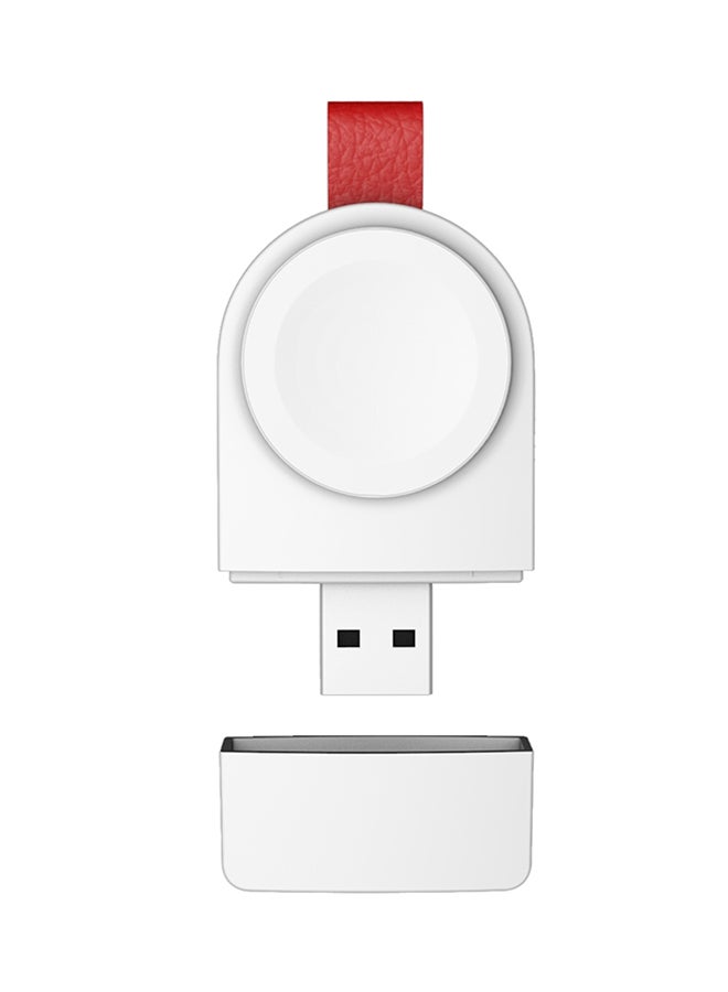 Generic - 400.0 mAh Portable Magnetic Charger Dock For Apple Watch Series 4/ 3/ 2/ 1 White - Image 1