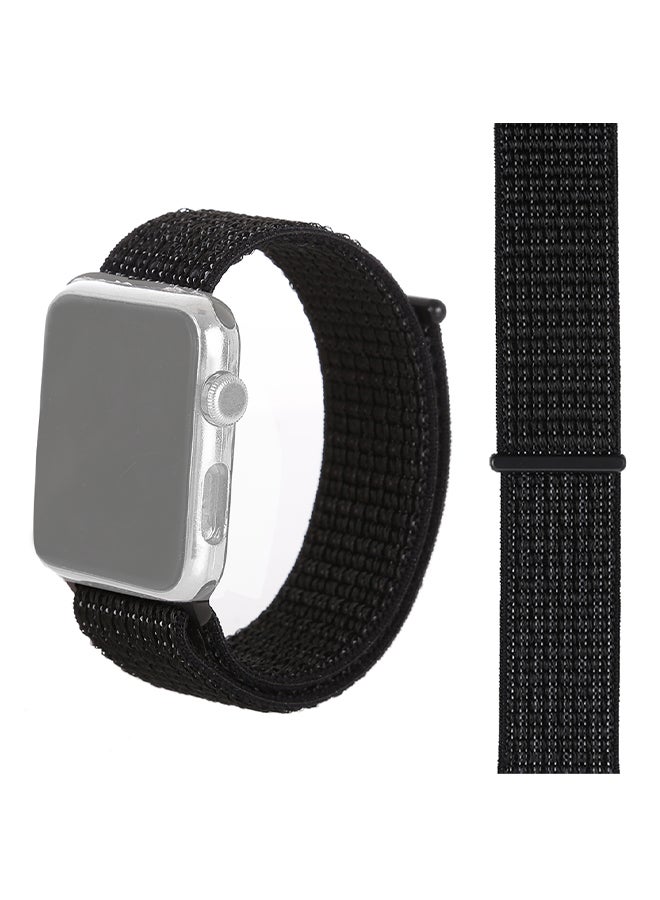 Generic - Fashion Nylon Watch Strap with Magic Stick For Apple Watch Series 4/ 3/ 2/ 1 Black - Image 1