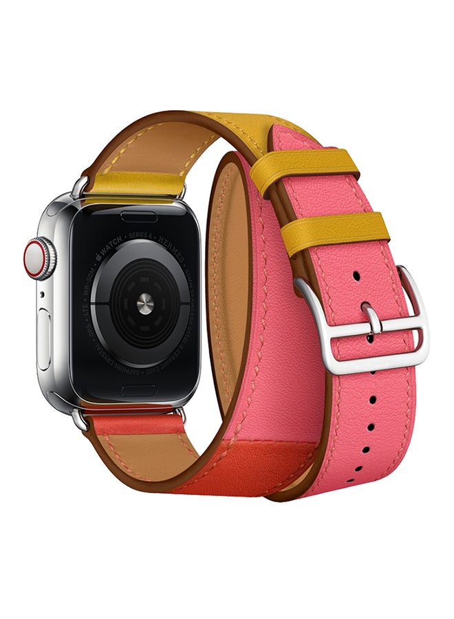 Double Loop Leather Wrist Strap Watchband for Apple Watch Series 3/ 2/ 1 Multicolour  - Image 2