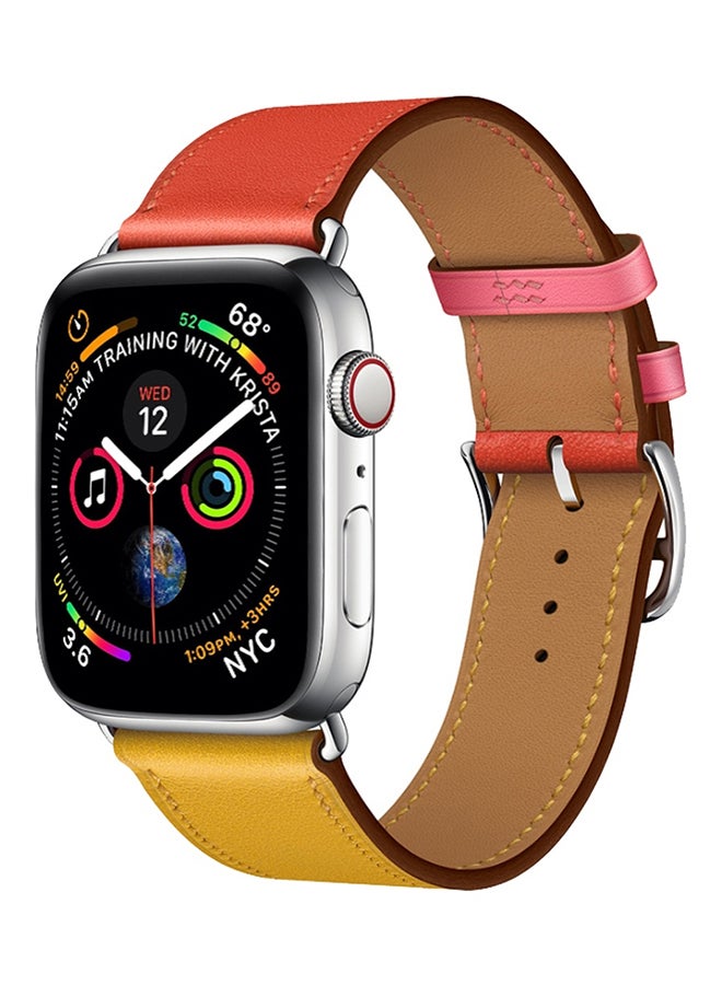سوار ساعة للمعصم بحلقة واحدة من الجلد لساعات أبل سيريز 1/ 2/ 3 متعدد الألوان - Image 1