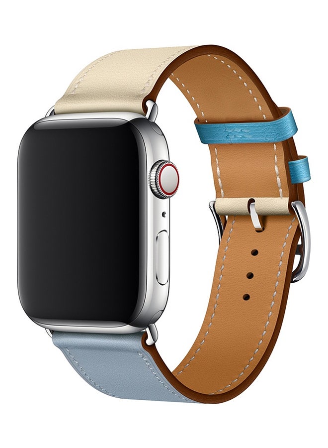 Single Loop Leather Wrist Strap Watchband for Apple Watch Series 3/ 2/ 1 Multicolour - Image 1
