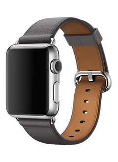 Classic Leather Wrist Strap Watch Band for Apple Watch Series 3/ 2/ 1 Grey