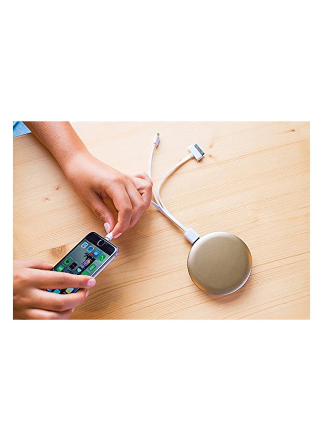 HYPER 3000.0 mAh Pearl Power Bank With LED Compact Mirror Gold - Image 2