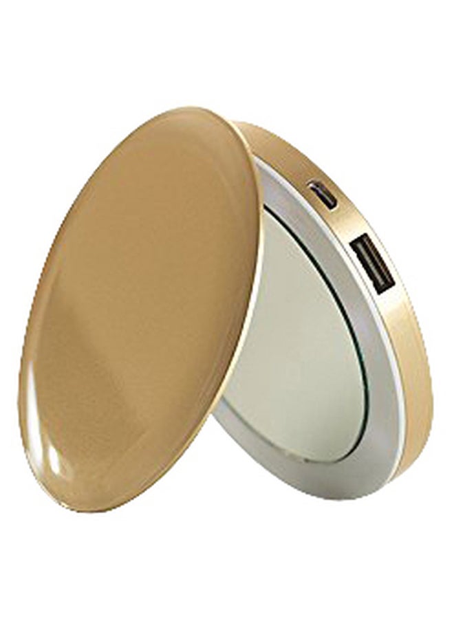 HYPER 3000.0 mAh Pearl Power Bank With LED Compact Mirror Gold - Image 4