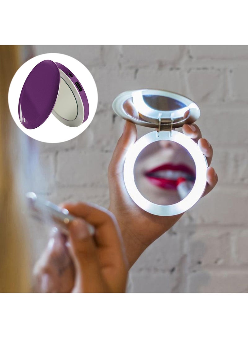 HYPER 3000.0 mAh Pearl Power Bank With LED Compact Mirror Purple - Image 1