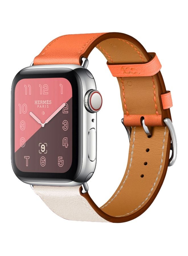 Replacement Band For Apple Watch Series 3/2/1 38 mm White/Orange - Image 1