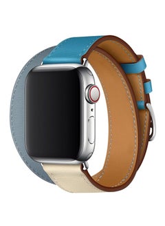 Double Loop Replacement Band For Apple Watch Series 1/2/3 42mm Blue/White