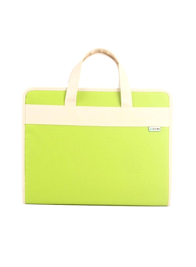 Generic Creative Organ Multi-Layer Clip Oxford Zipper Briefcase Green 