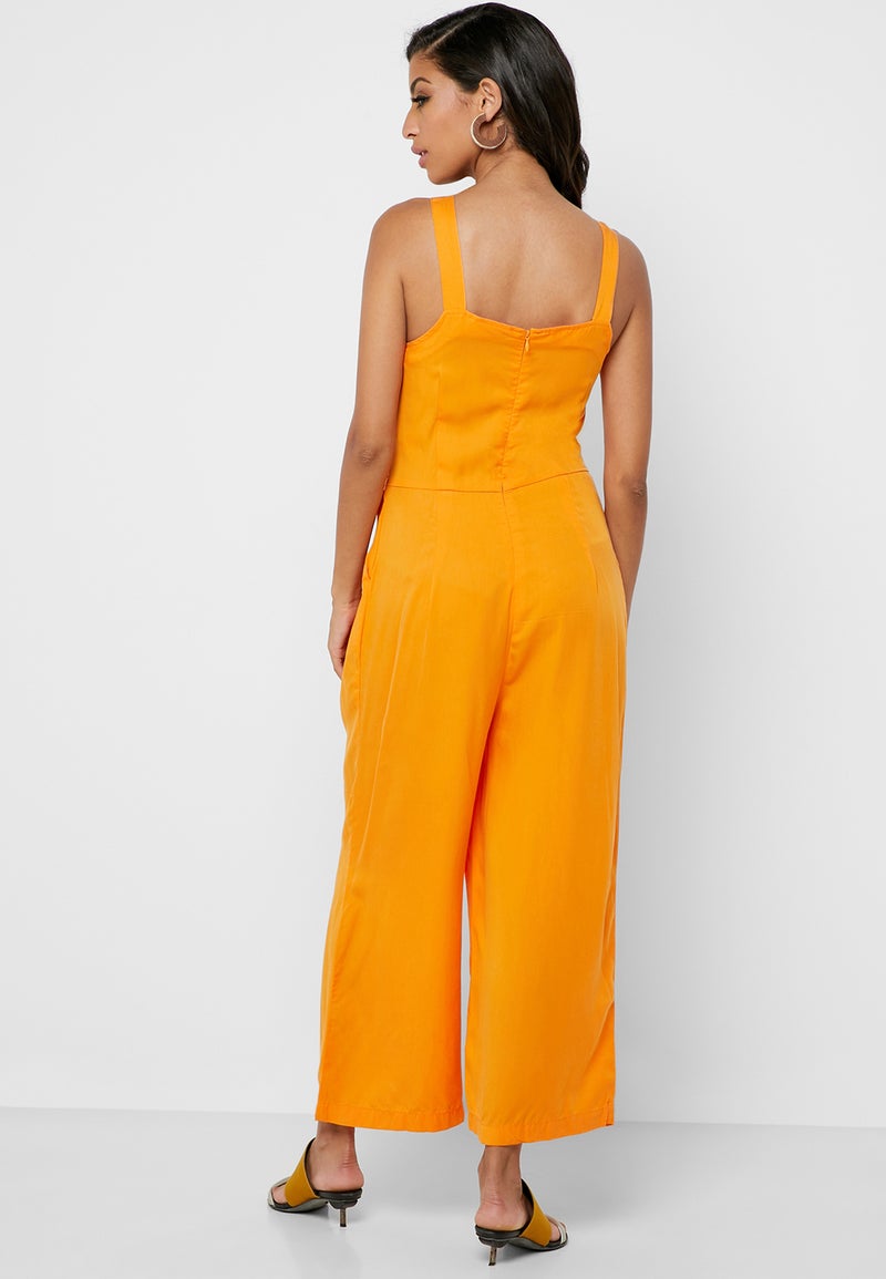 Reserved Button Detail Cami Jumpsuit Orange - Image 2