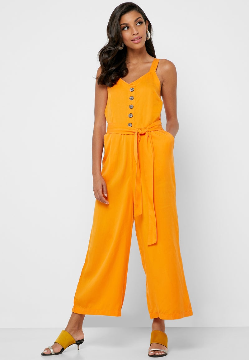Reserved Button Detail Cami Jumpsuit Orange - Image 1