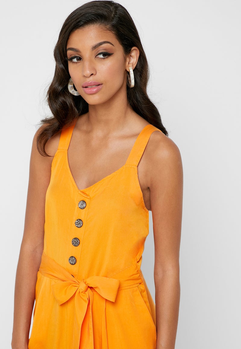 Reserved Button Detail Cami Jumpsuit Orange - Image 3
