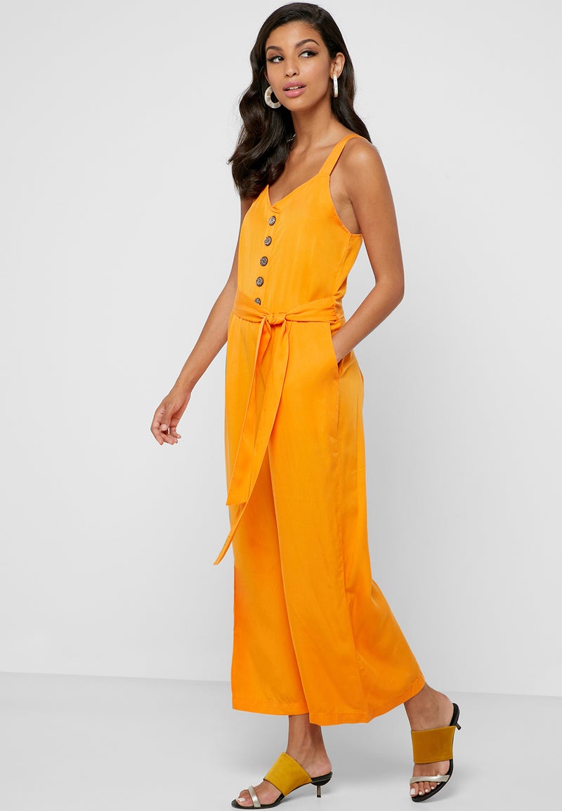 Reserved Button Detail Cami Jumpsuit Orange - Image 4